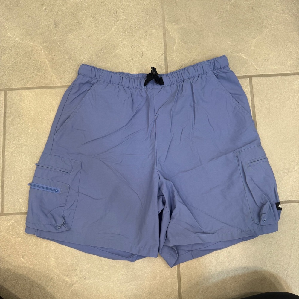 Columbia Sportswear Womens Small Blue Cargo Hiking Shorts AL4623 Belted Mesh
